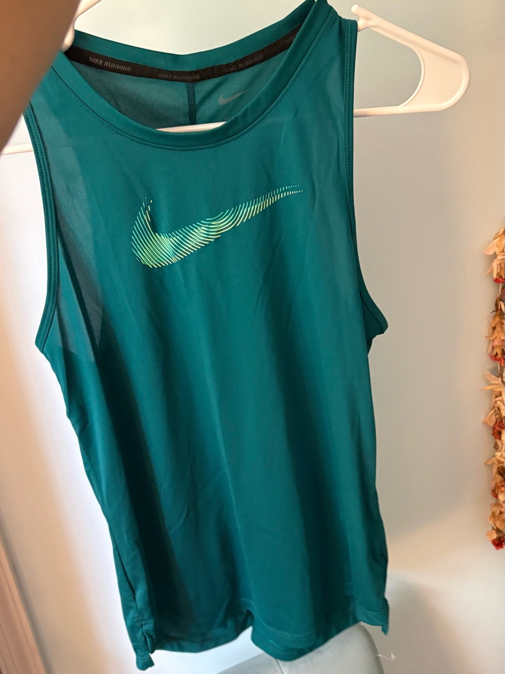 Nike Teal Tank with Lime Gradient Swoosh